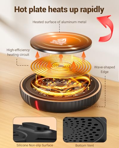 image for HouseGem Large Candle Warmer Plate,Ideal Desk Cup Warmer for Coffee, B