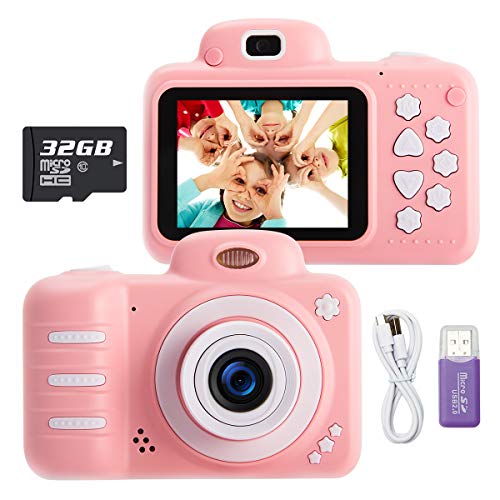 KUMUKA Kids Camera for Girls, 8.0MP Child Camera with 2.4 Inch Screen