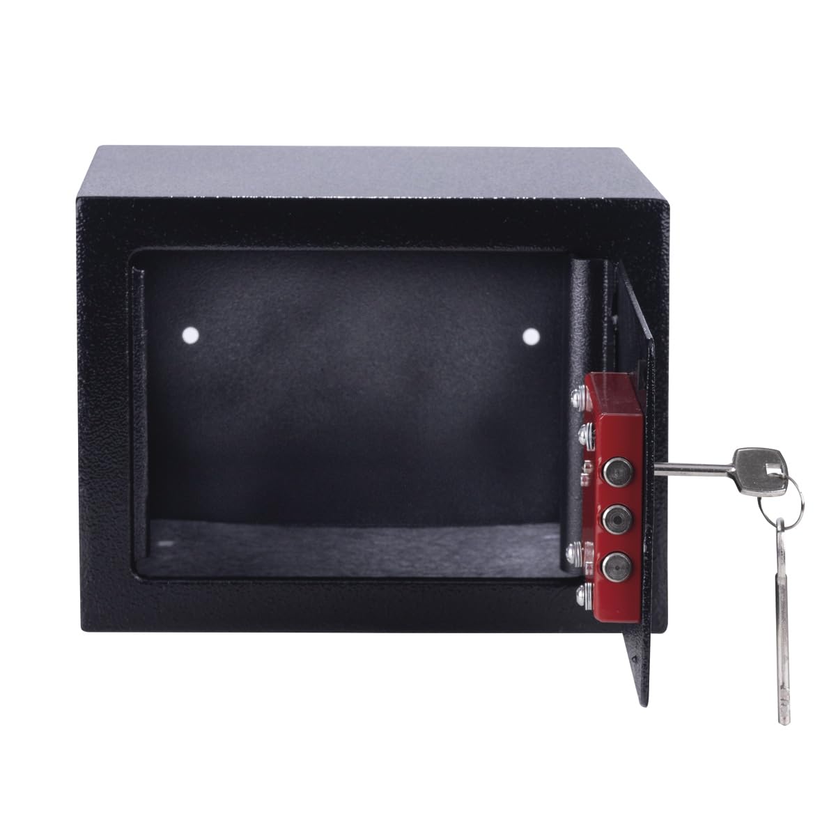 Caja fuerte para muebles DONAU TECH, 4,6 L / 23 x 17 x 17 cm/Caja fuerte para suelo o pared, incluye 2 llaves/Color negro