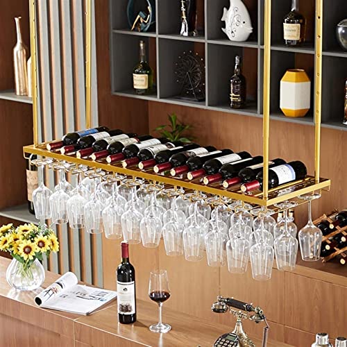 Étagère à vin murale réglable en hauteur et support bouteille de plafond - 5