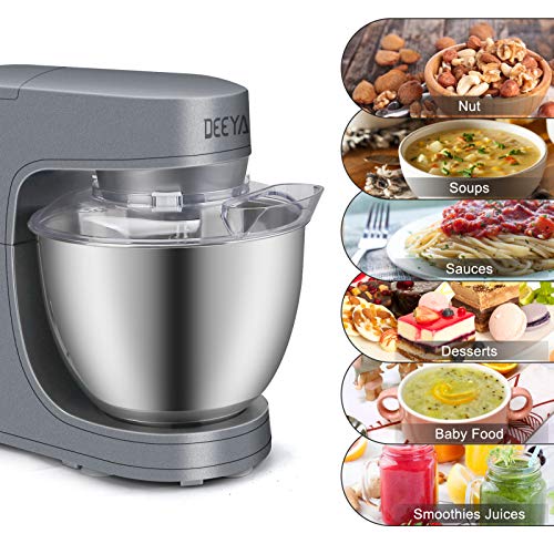 DEEYA Küchenmaschine 800W Knetmaschine 6-stufige Geschwindigkeit 4,2 Liter Edelstahlschüssel mit Rührbesen, Knethaken… – Bild 6