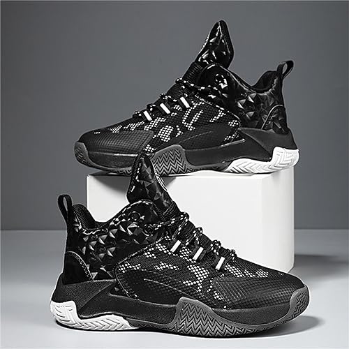 Mesh Breathable Sneakers for Kids High Top Lace Tennis Running Sport Shoes Boys Girls Non Slip Basketball Shoes3