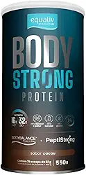 Equaliv Body Strong Protein Cacau 550g – Proteína de Colágeno e Proteína da Fava – Alta Absorção e Sabor para Treinos e Bem-Estar