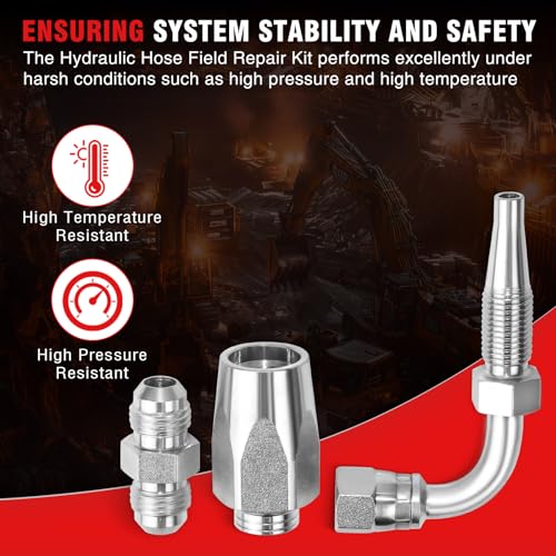 Image of AKM 2-Pack 90 Degree Hydraulic Hose Field Repair Kit,3 /8 inch Inner Diameter Reusable