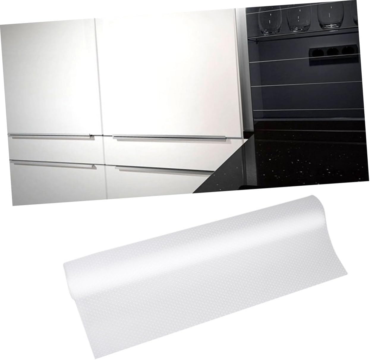 6Pcs Drawer Liners Non Slip Shelf Mats for Cabinets Kitchen and Bathroom White Versatile Cushion Easy to Cut and Install Oil and