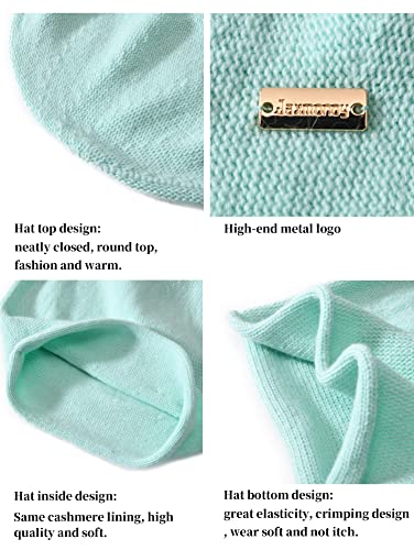Image of jaxmonoy Cashmere Slouchy Knit Beanie Hat for Women Winter Soft Warm Ladies Wool Knitted Skull Beanies Cap
