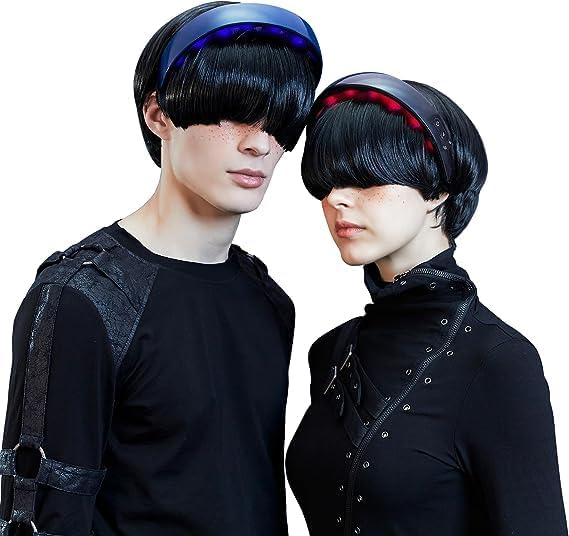 H2 Electric Scalp Massager for Head Massage with Heating-10 Vibrating Contact, Stress Relief Hairband Design (Blue) Black&blue