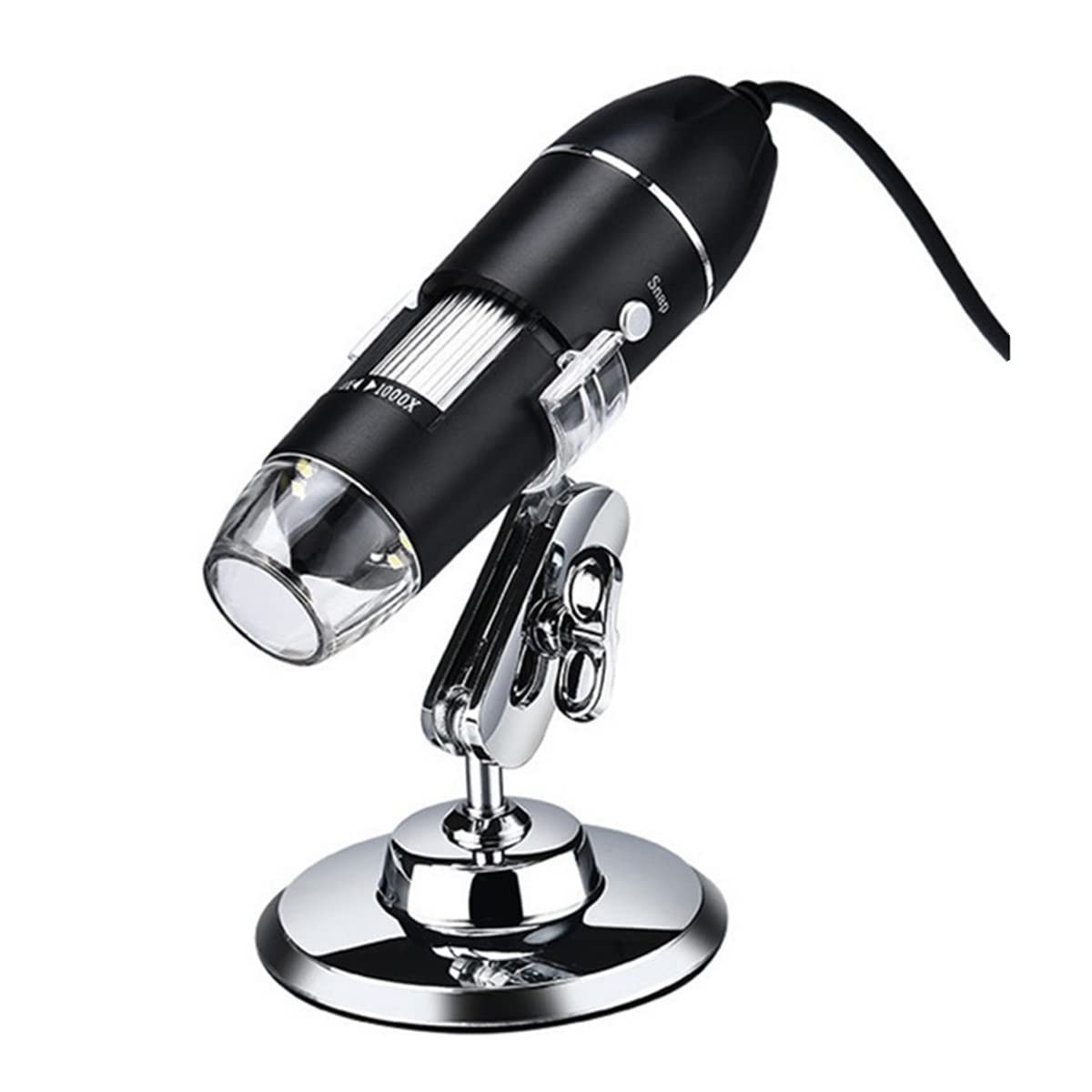 asdchZen Microscope Accessories Kit Slide Preparation Camer 1600X Digital Microscope Camera Electronic Microscope Portable 8 Led Magnifier Adjustable Magnification With Stand Microscop