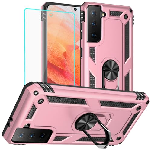 Étui de protection Galaxy S21 haut de gamme finition or rose brossé