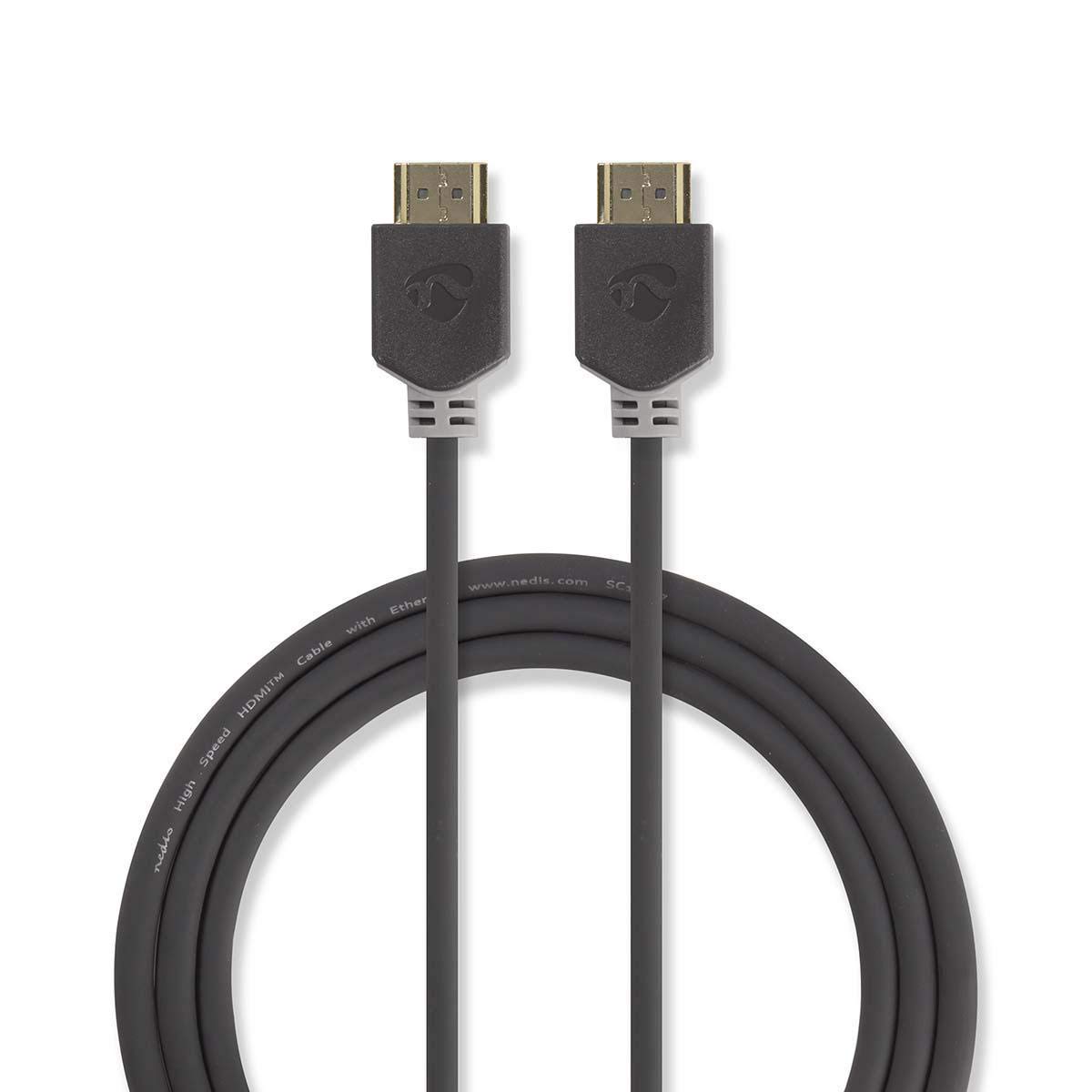NEDIS Cavo HDMI Alta Velocità con Ethernet, Connettore HDMI - Connettore HDMI, Antracite, 20 m