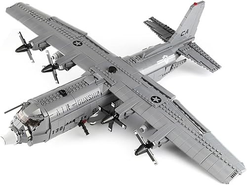 AC130 WW2 - Juegos de construcción de aviones militares, 1713 piezas, avión cañón, bloques de construcción, kit de modelo, juguete de avión de