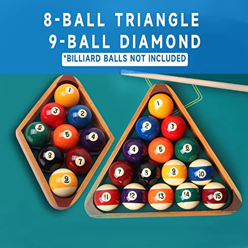 GSE Games & Sports Expert Solid Wood Billiard 8-Ball Triangle / 9-Ball Diamond Pool Ball Racks for 2-1/4" Pool Balls, Pool Table Accessories - Image 4