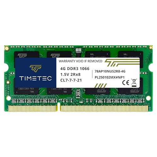 Image of Timetec Hynix IC 4GB DDR3 1066MHz PC3-8500 Unbuffered Non-ECC 1.5V CL7 2Rx8 Dual Rank 204 Pin SODIMM Memory RAM Module Upgrade (4GB)