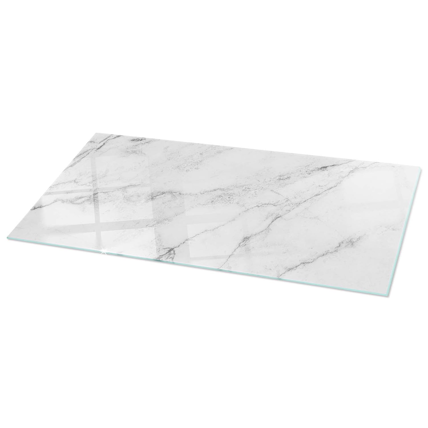 Piano del Tavolo in Vetro 120x60 cm Superficie Lisa Bordi Lucidi Strumenti di Installazione Sostenibile Installazione Rapida Facile da Pulire Impermeabile - Superficie in Marmo