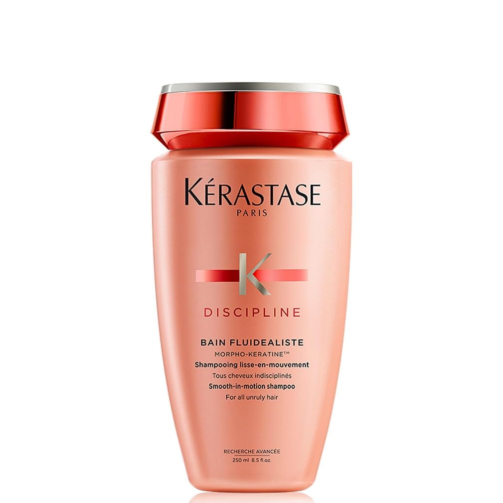 Kérastase Entwirrendes und pflegendes Shampoo für jedes Haar, Glättendes Haarbad mit Anti-Frizz Effekt, Bain Fluidéaliste, Discipline, 250 ml