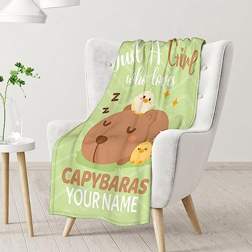 Blanket for Girls - 50"x60" Cute Throw Gifts - Personalized Green Soft Fuzzy Blankets for Bed, Couch & Living Room