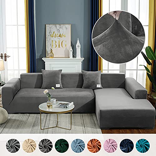 Couvre canape en velours stretch au design élégant et finition soignée - 3