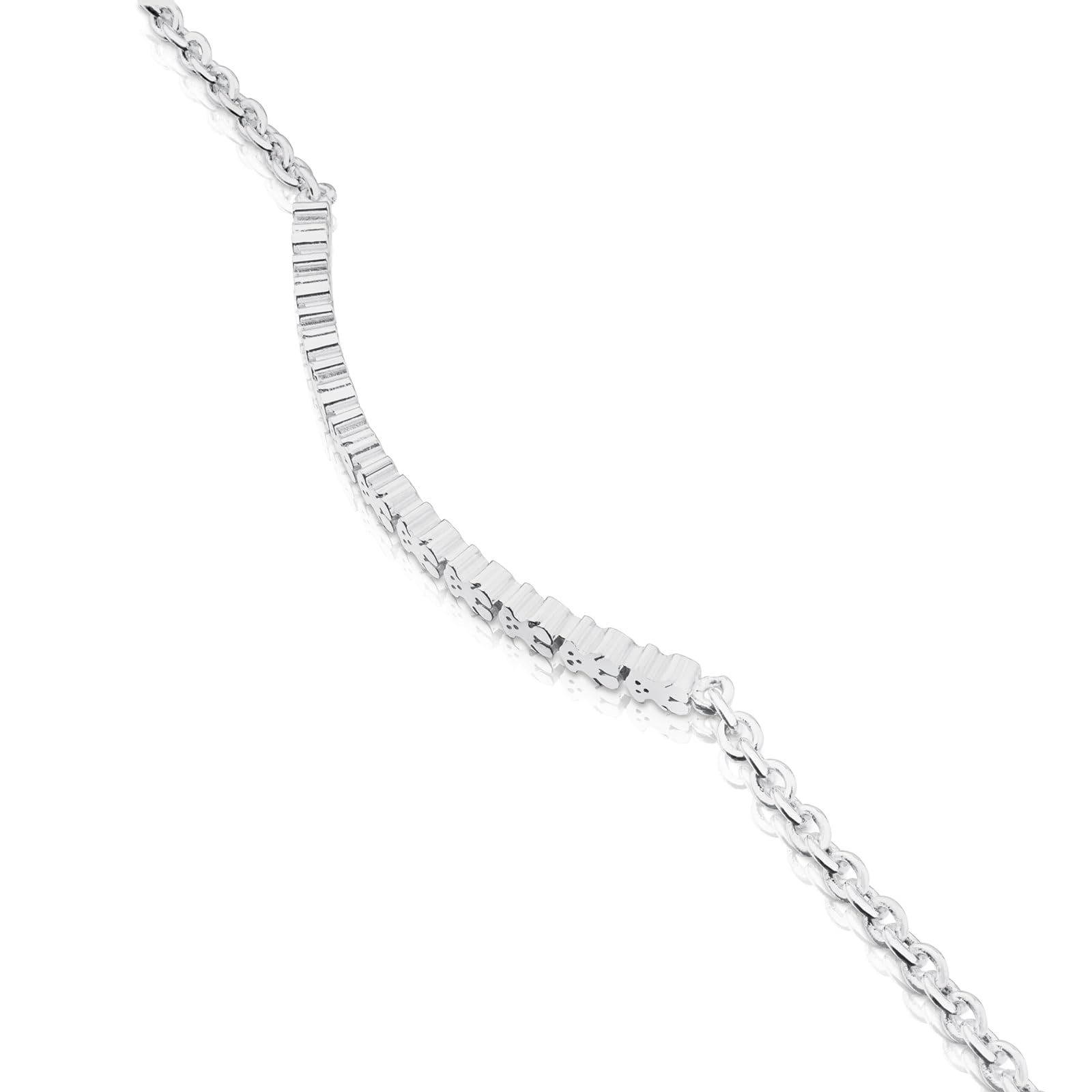 TOUS Pulsera de Plata de Primera Ley para Mujer con Motivo de 3.4cm, 17.5 cm de Largo, Clásica y Elegante, Colección Straight