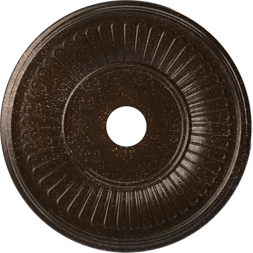 Image of Ekena Millwork CMP22BEAMB Berkshire Thermoformed PVC Ceiling Medallion (Fits Canopies up to 10 1 /8 inch), 22 inchOD x 3 1 /2 inchID x 1 inchP, Textured Metallic Mystic Brown