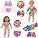 18 Pcs American 18 inch Doll Clothes,10 Sets Girl Doll Clothing and Accessories Outfits for 18 Inch Girl Doll,Including Dress,Shorts,Swimsuits (No Doll)