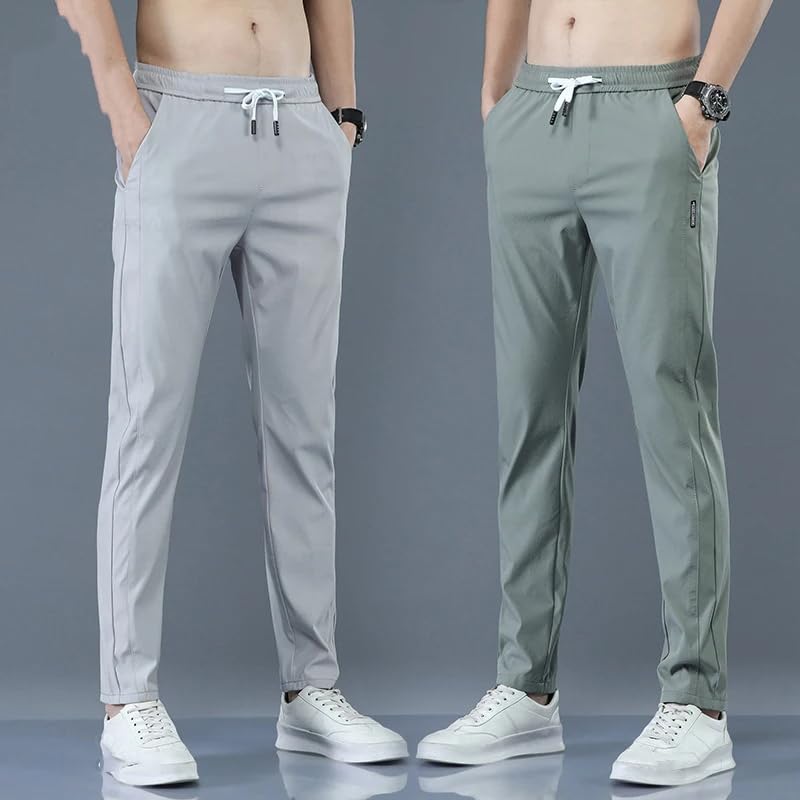 Men's Trousers Spring Summer Thin Solid Color Casual Work Pants2