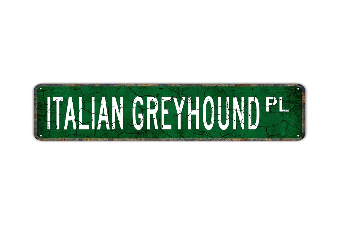 Italian Greyhound Retro Tin Signs Aluminum Metal Sign for Kitchen Home Garden Wall Bar Cafe Decor 4x16 Inch