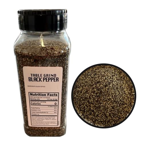 Sauer's Pimienta negra molida | Molienda de mesa de restaurante | Bote de 1 libra | Servicio de alimentos