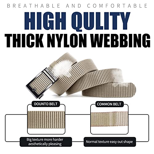 Ratchet Belts for Men, Tactical Gun Belt Nylon Web Golf Belt with Automatic Slide Buckle3