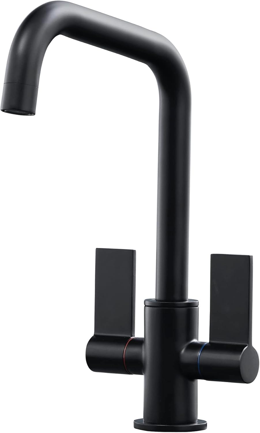 Liquida W18BL Monobloc Twin Lever D Shape Black Kitchen Mixer Tap