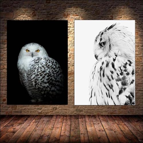Peinture abstraite de hibou pour habiller un mur vide avec un tableau d'art mural de salon