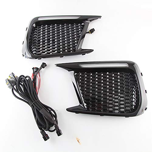 July King LED Daytime Running Light for Subaru SWX STI 2018-2021, 6000K Front Bumper Scanning DRL + Yellow Turn Signals