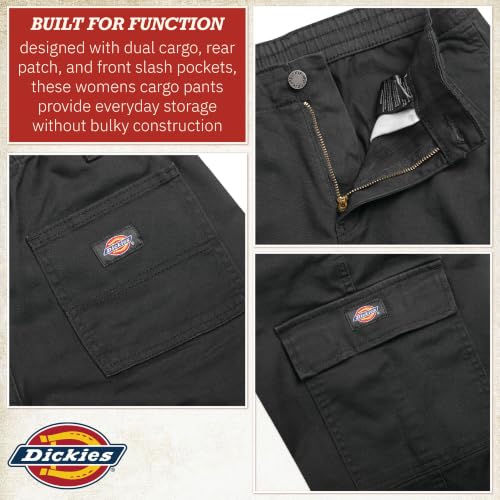 Image of Dickies Womens High Rise Cotton Twill Cargo Joggers Elastic Ankle