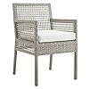 Modway Aura Wicker Rattan Outdoor Patio Dining Arm Chair with Cushion in Gray White 51CQcMWanwL. SS100