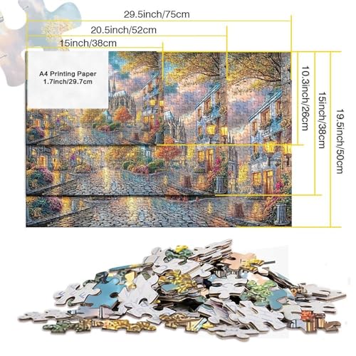 Puzzle de 1000 piezas para adultos de la Calle de Catedral, juegos educativos de mesa 5