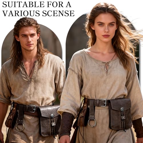 Image of Renaissance Pirate Belt Pouch with Coin Purse Skirt Hike Set