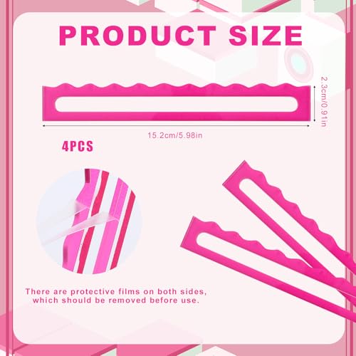 4 piezas Mah Jongg lector reglas acrílico rosa miniatura 2