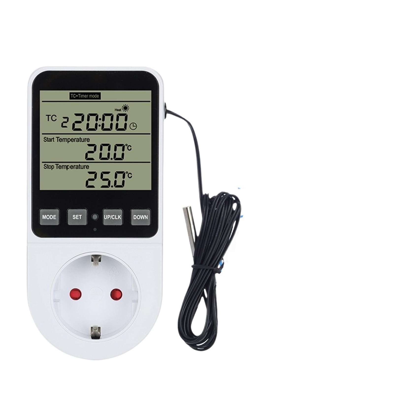 Gniazdo regulatora temperatury AC110-230 V, wyświetlacz, timer, przełącznik, termostat wielofunkcyjny, wtyczka EU, US, UK, FR, termometr