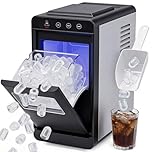Advwin Countertop Ice Maker Machine, 26Lbs/24H Ice Machine, Bullet Icemaker with Self-Cleaning, Fast Compact IceMachine for Home Kitchen Bar Office RV Camping, Portable IceMaking 9 IceCubes in 6Mins