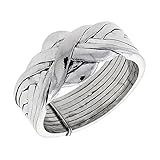 Sterling Silver 8-Piece Puzzle Ring for Men and Women 12mm wide size 8