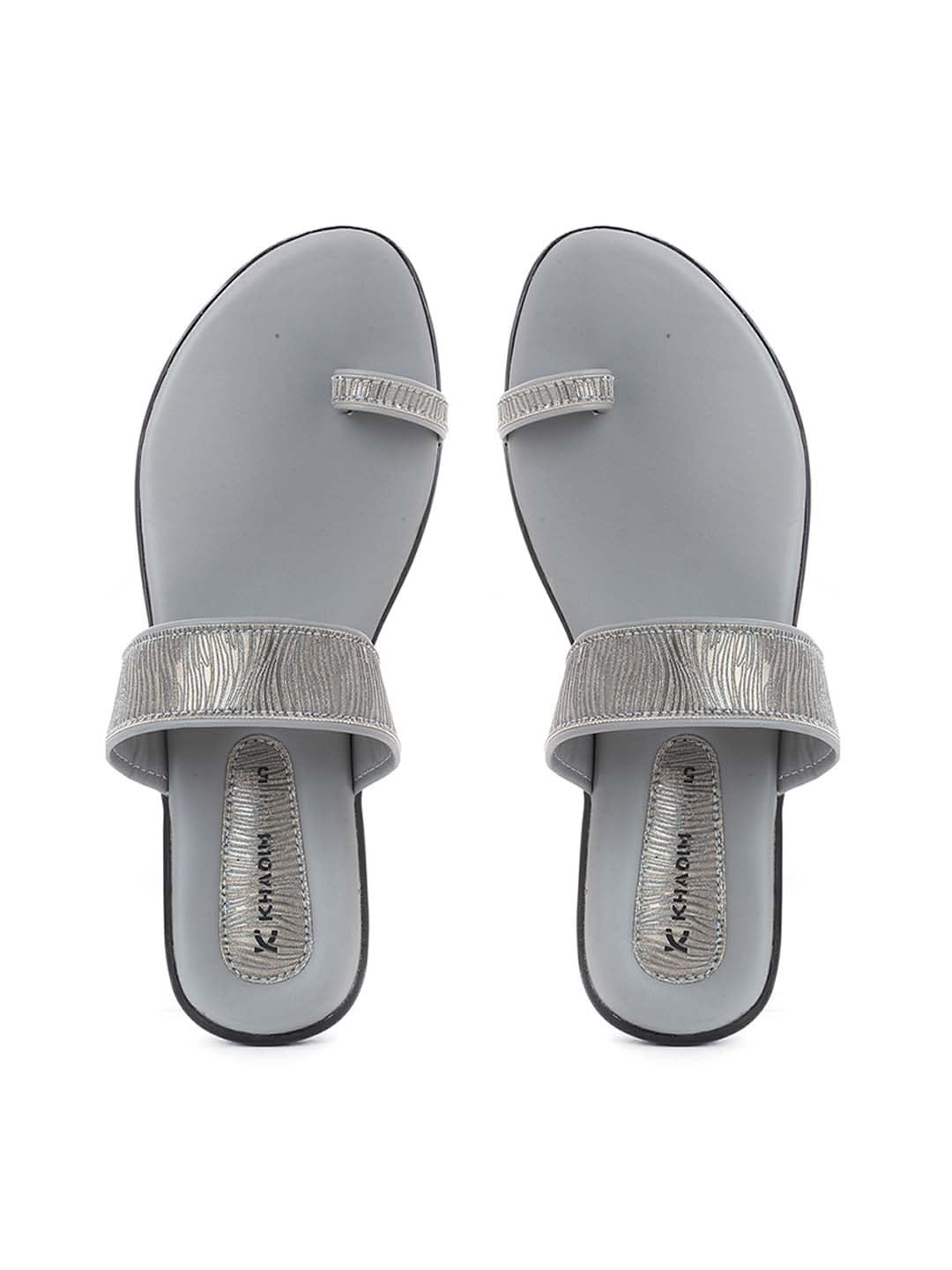 Khadims Grey Flat Slip On Sandal for Women (1628442) (B0B4SPJLN5) Amazon Price History, Amazon Price Tracker
