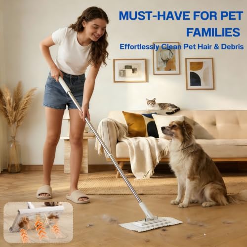 Image of Mini Mop, Hands-Free One-Touch Pad Release, 360 Rotating Head