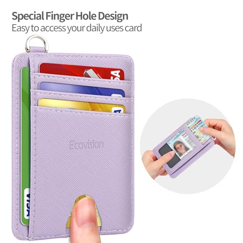 Image of Slim Minimalist Front Pocket Wallet, RFID Blocking Credit Card Holder Wallet with Detachable D-Shackle for Men Women