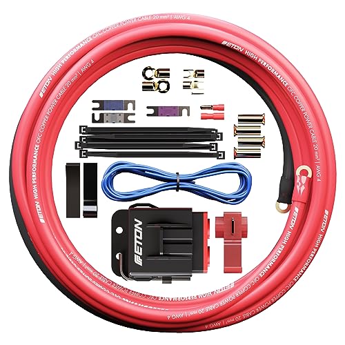 ETON PCC 10 – Hochwertiger Strom Anschluss Kabelsatz, 10 mm², Set zur Installation von Auto Verstärkern und Aktiv Subwoofern, Powerkabel Kit mit Sicherungen für Car HiFi Endstufen