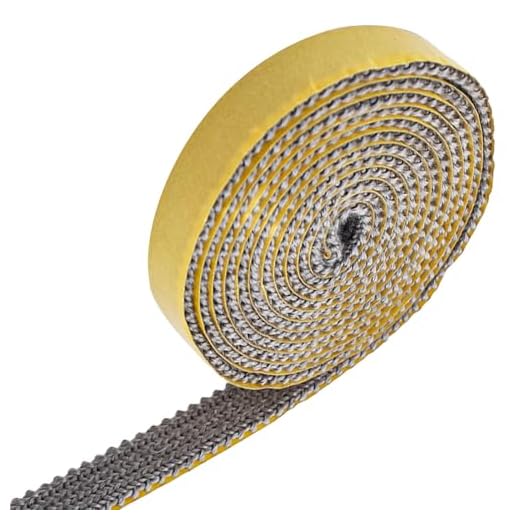 Junta Cristal Chimenea,junta puerta chimenea,Junta Refractaria Chimenea,Tira de Sellado Resistente al Calor,Autoadhesivo,para Chimeneas,Puerta Chimeneas,Tubo de Humo (3mm x 10mm x 2m)