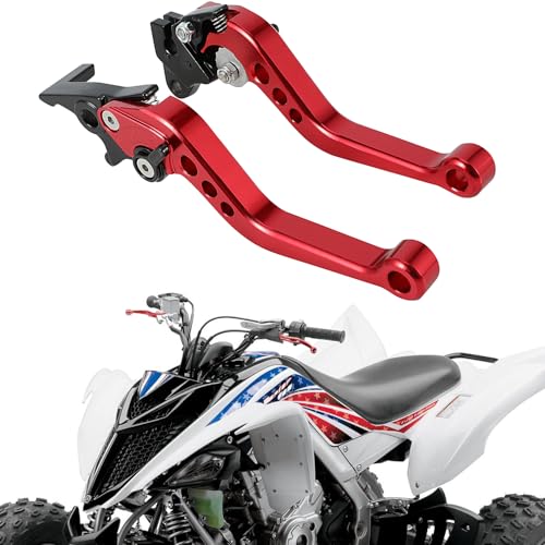Wacece ATV Clutch and Brake Lever Set Adjustable Handle for Raptor YFM 700R 700 2008-2025 Red