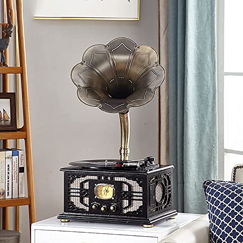 YAMMY Tourne-Disque rétro, Tourne-Disque Gramophone, Platine Vinyle rétro avec Haut-parleurs sans Fil, phonographe en… - Les Beatles, Paul McCartney, John Lennon, RIngo Starr, George Harrison YAMMY Tourne-Disque rétro, Tourne-Disque Gramophone, Platine Vinyle rétro avec Haut-parleurs sans Fil, phonographe en… – Image 3