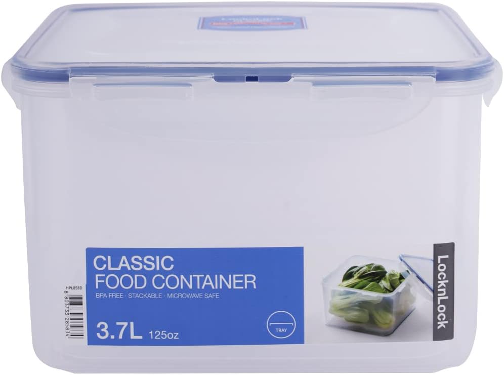 LOCK & LOCK Square Food Container, Tall, 15.4-Cup, 125-Fluid Ounces