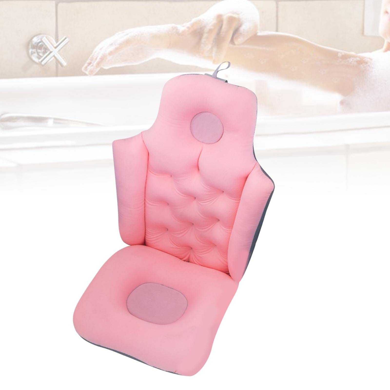 Badewannenkissen Ergonomisches Badepolster Spa Rückenkissen Kopfstütze Wasserdicht Atmungsaktive Mesh Oberfläche für Senioren Wellnessbereich