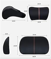Vista 7 de ZHONGLI Car seat Lumbar Support Pillow and car Neck Support Pillow kit, Soft Leather Surface and high-Density Memory Foam are Ergonomic car seat