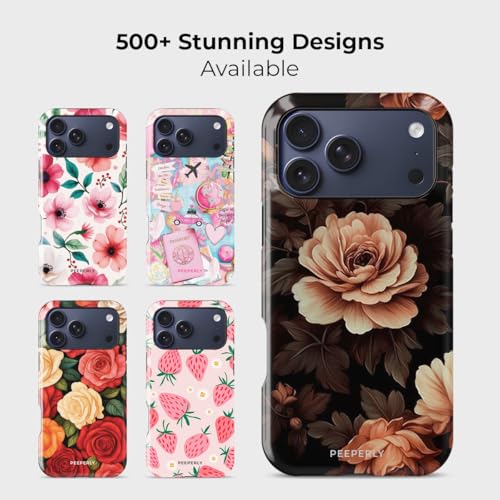 Image of Peeperly Rustic Elegance Crystal Case Compatible with iPhone 17 Pro, iPhone 17 Pro Back Cover Case- PC + Silicone